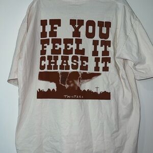 Twister White Short Sleeve Tee with Vintage Graphic